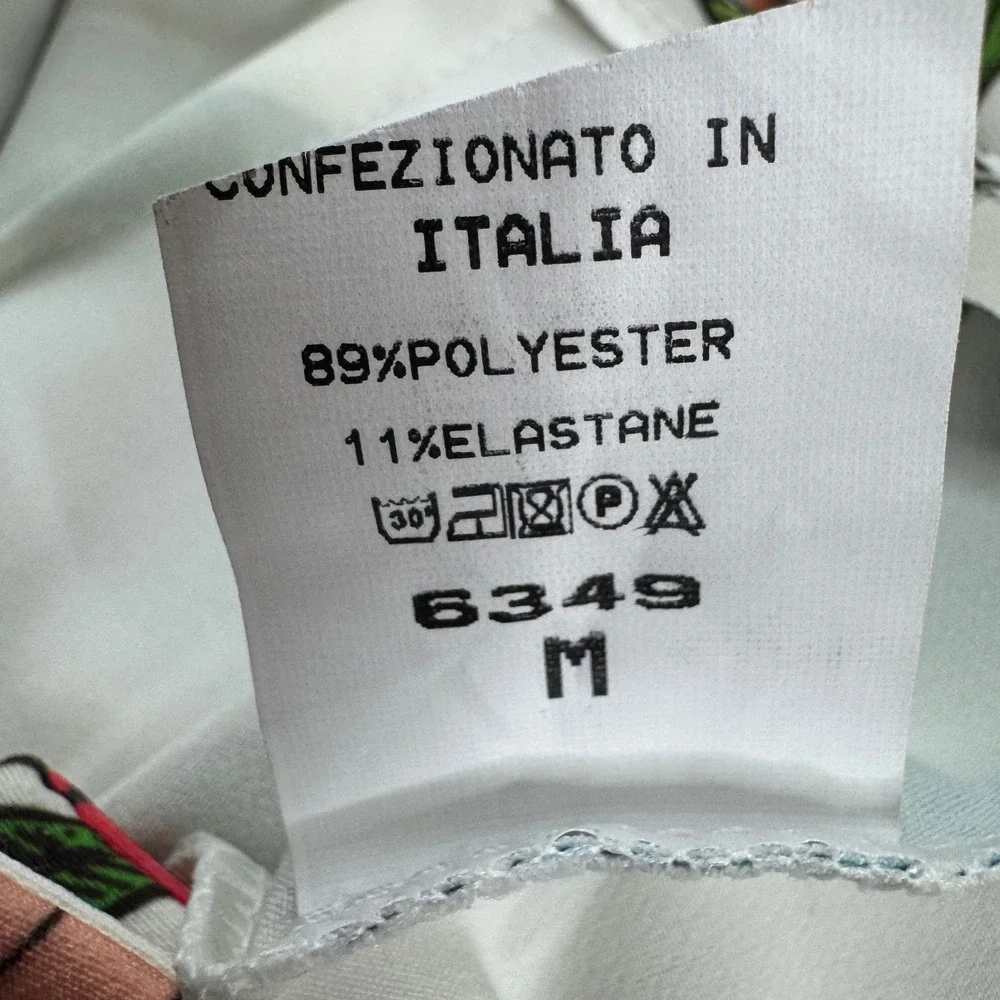 NWT Maia Hemera Made In Italy Floral Print Pants White Multi Color Womens Size M - Picture 4 of 11